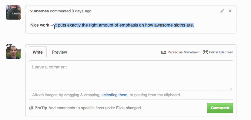 Demonstrate quoting in GitHub