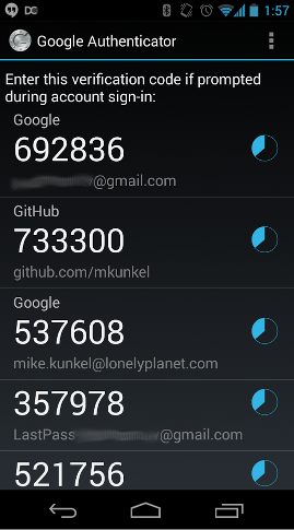 Google Authenticator app